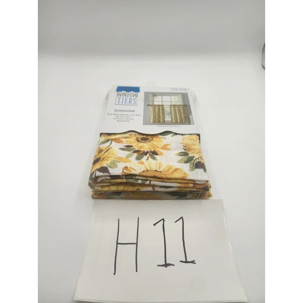 Lichtenberg Sunflower Rod Pocket Kitchen Window Tier Pair 54 x 36 Sunshine